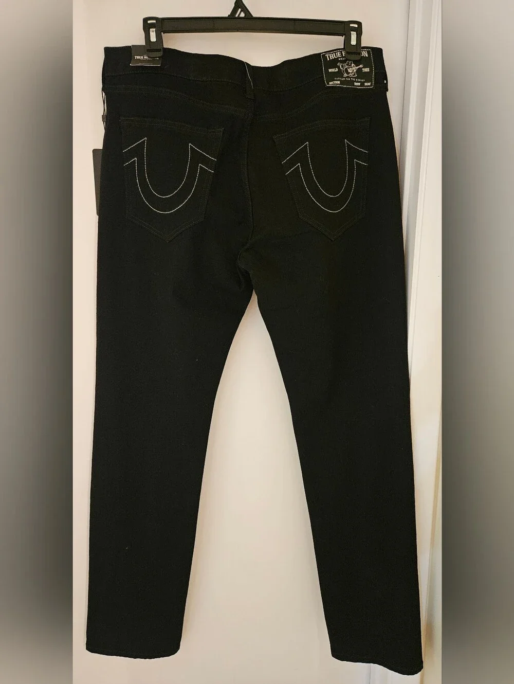 True Religion Geno No Flap Black Denim Jeans Men Size 36x32 NWT
